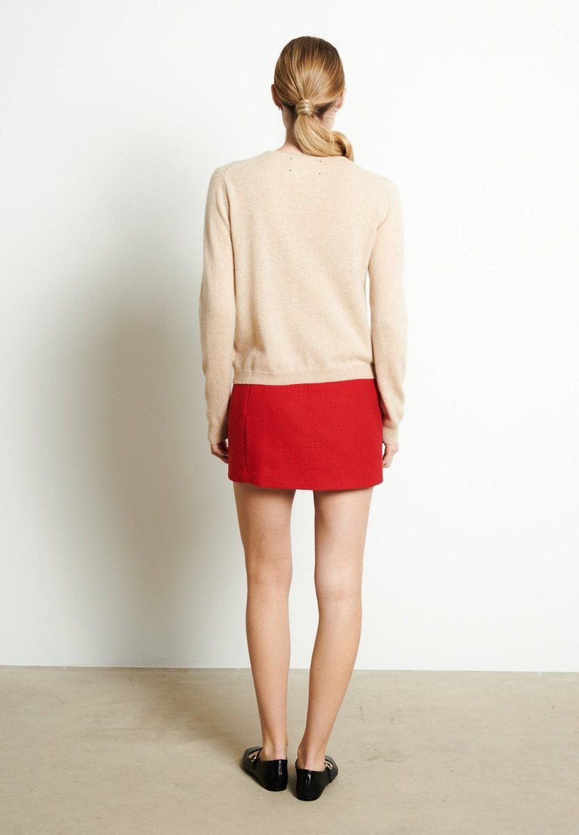 Miniatura: Cardigan col rond cachemire beige femme - LILLY 4B