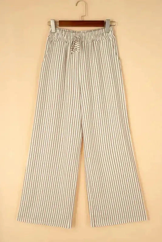 Thumbnail: Safari Chic: Khaki Stripe Drawstring Trousers