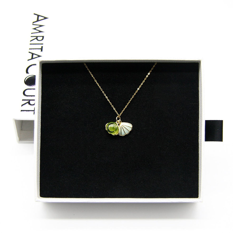 Miniatura: Green Shell Murano Aroma Necklace - Electric Lime | Energy & Healing | Diffuse o