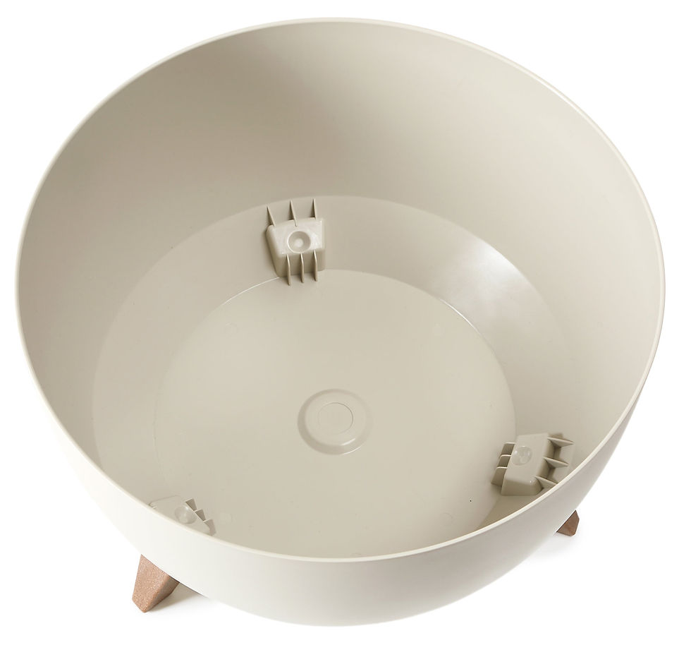 Miniature : Roma Bowl Pot with Legs, Insert and Hole with Plug 240mm White