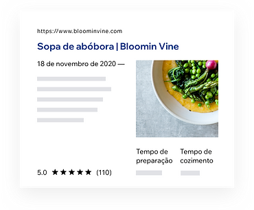 Resultados de las SERP para la receta de sopa de calabaza