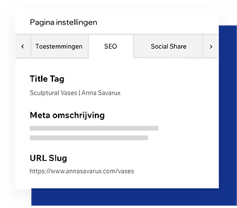 SEO-pagina instellingen, aanpasbare pagina metatags