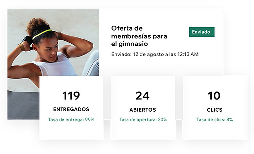 Imagen de la data de la campaña por emai