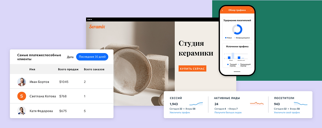 Панель управления Wix Analytics интернет