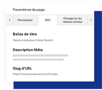 Paramètres de page SEO, balises méta de personnalisation de page