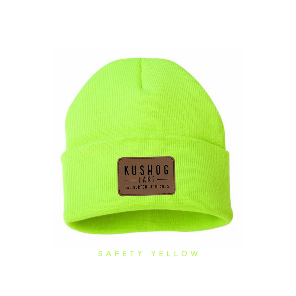 Thumbnail: Custom Faux Leather Patch Cabin Toque