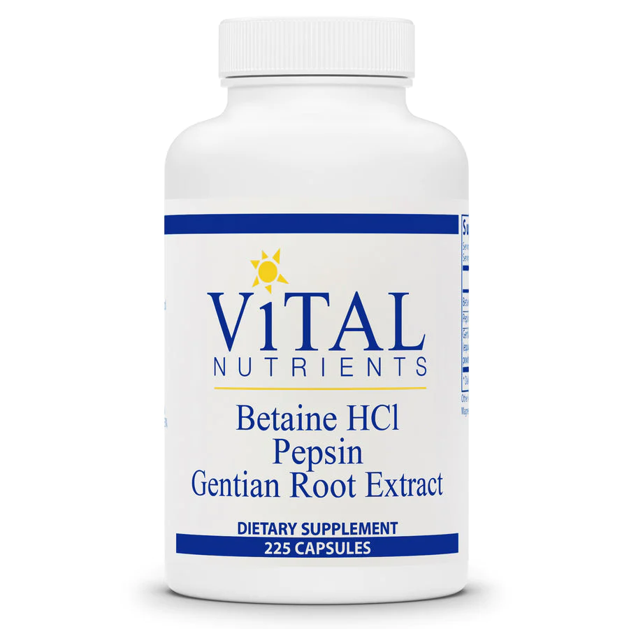 Betaine HCl Pepsin & Encián gyökér kivonat - 225 kapszula