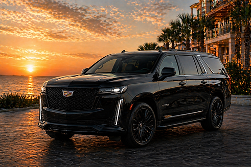 Elevate's Cadillac Escalade parked along the 30A coast