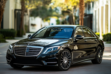 Mercedes S550 parked in Alys Beach