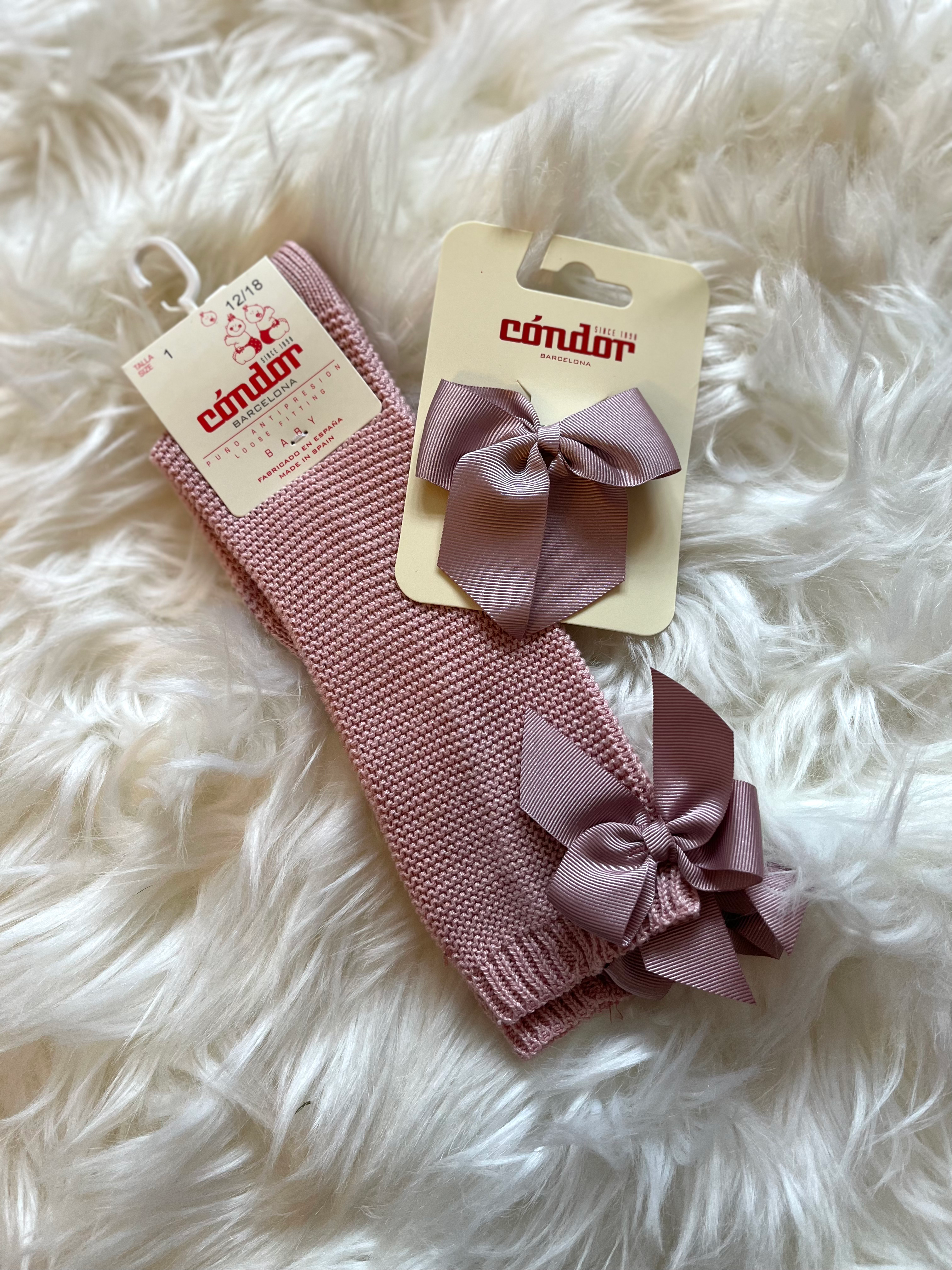 Condor dusty pink knitted socks