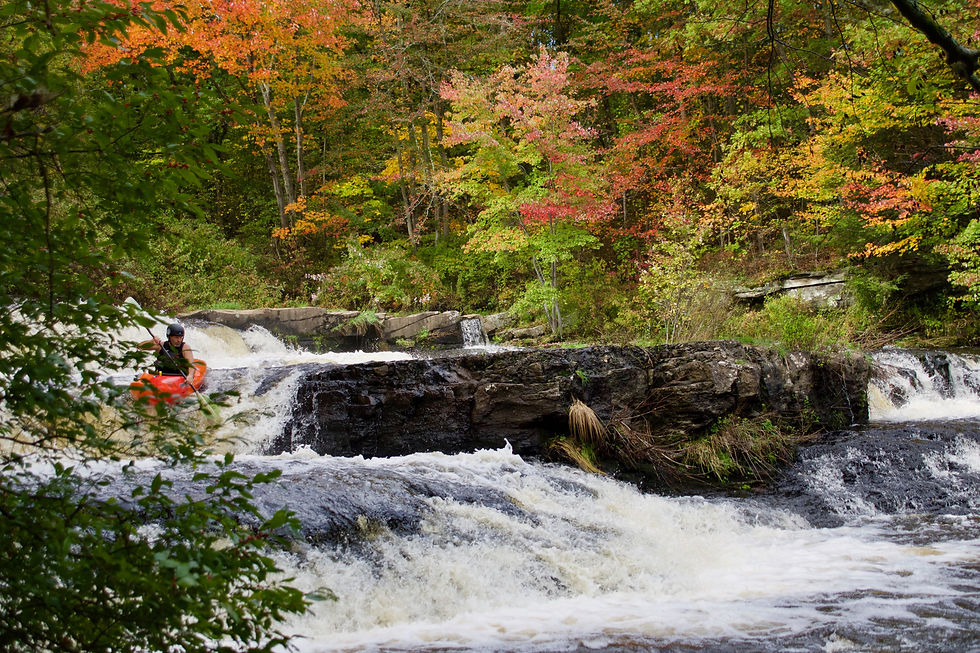 shohola falls with kayak