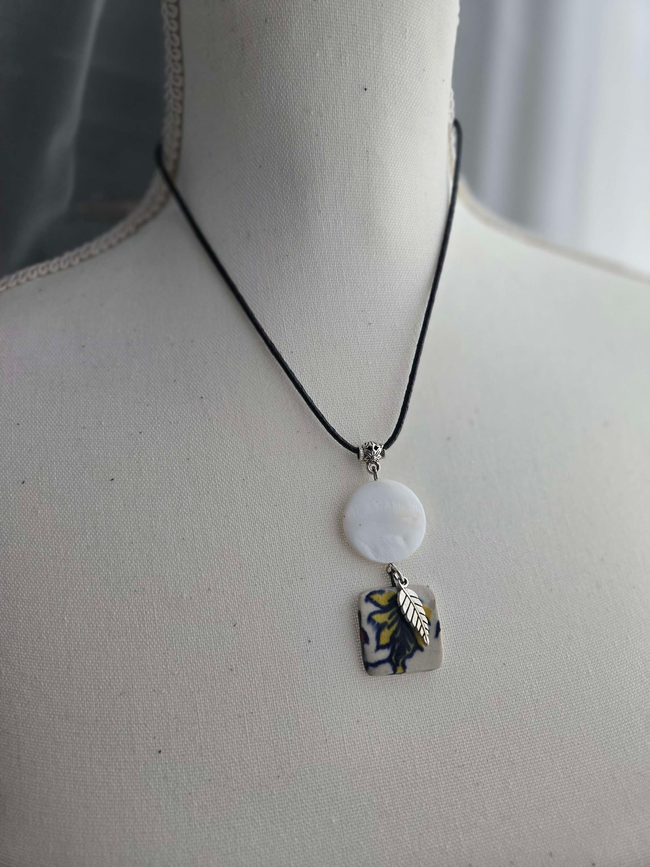 Mosaic Tile and Shell Necklace