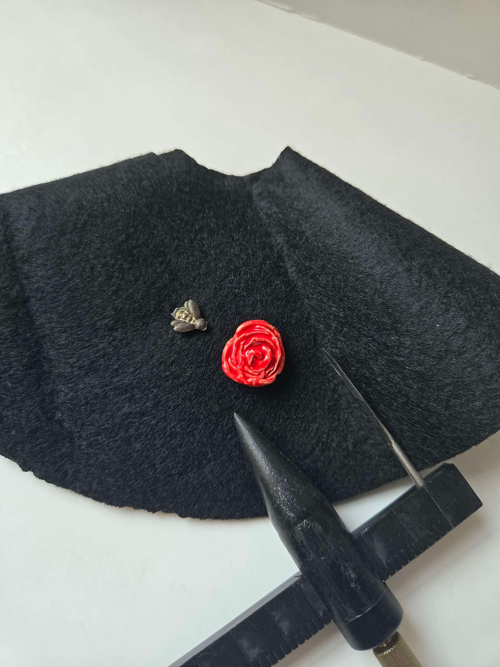 Thumbnail: Vintage Bee Brooch with Rose