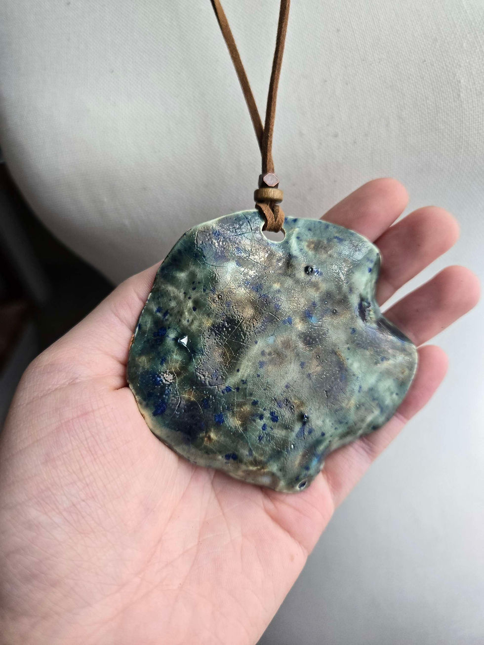 Thumbnail: Abstract Green Disc Pendant 