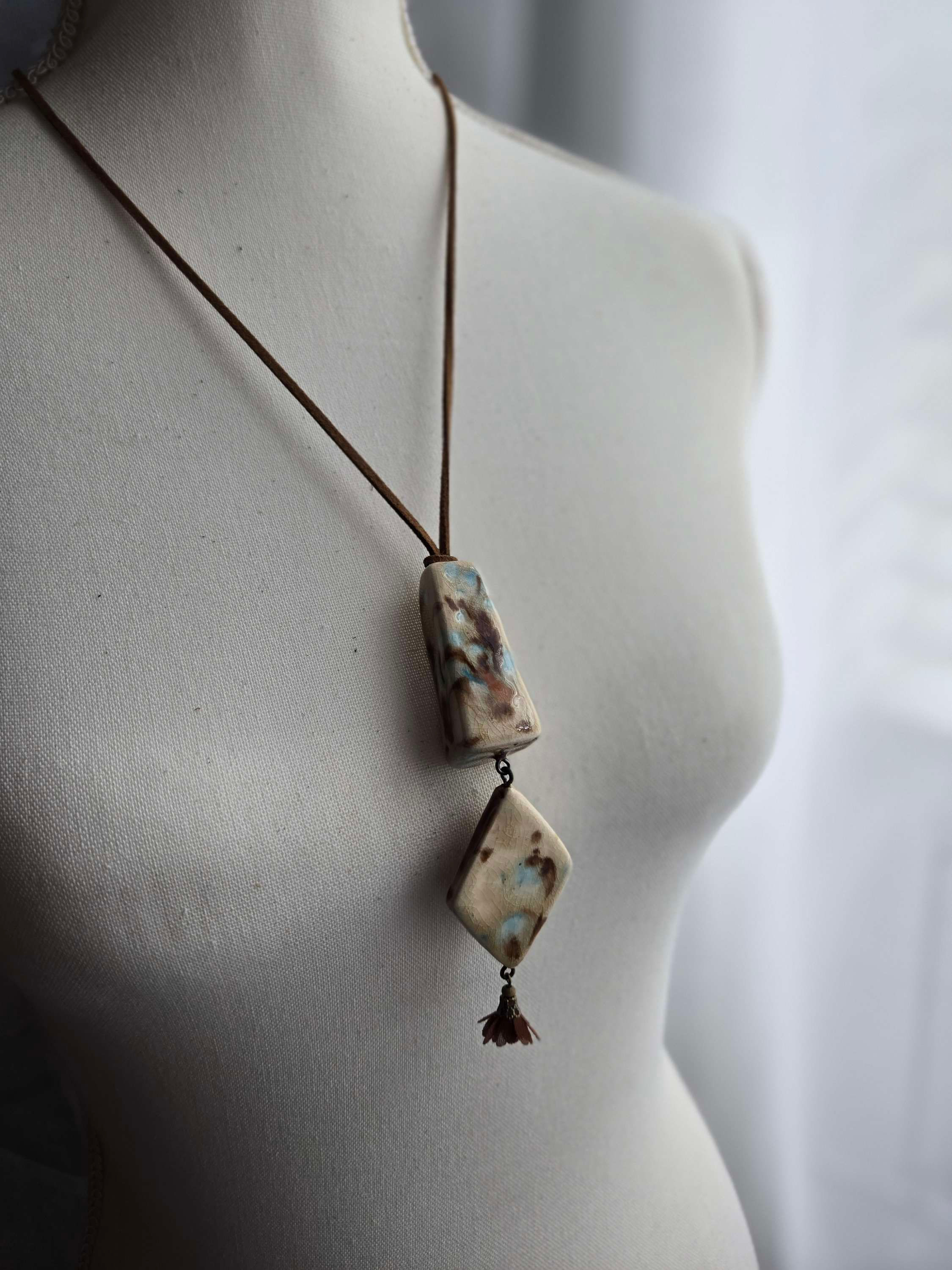 Blue & Brown Block Pendant
