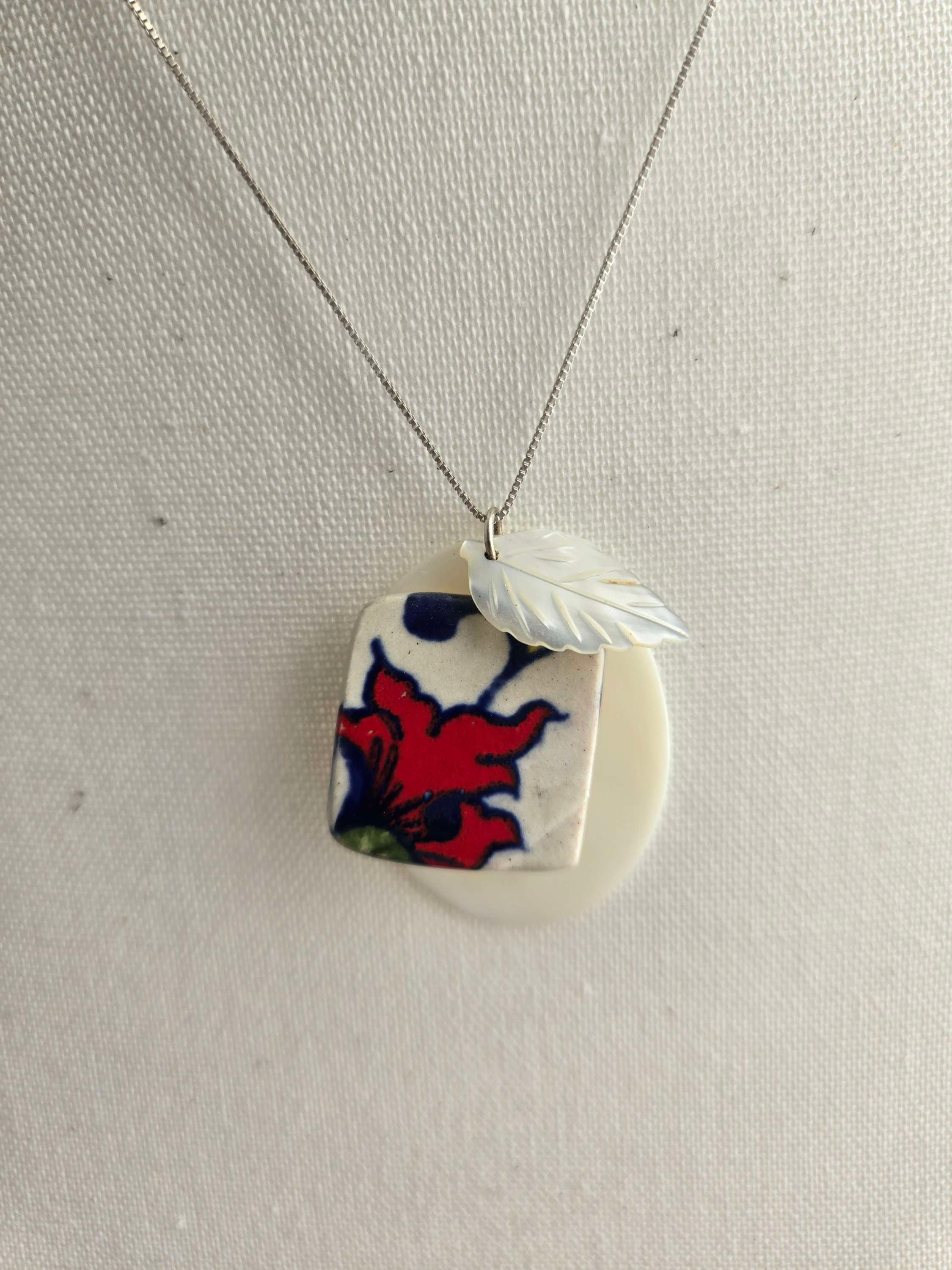 Mosaic Tile & Shell Necklace
