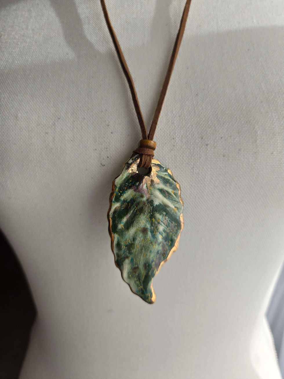 Thumbnail: Hand Sculpted Leaf Pendant 