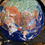 Thumbnail: Inlaid Semi-Precious Gemstones In Lapis Lazuli World Globe With Compass 10" Tall