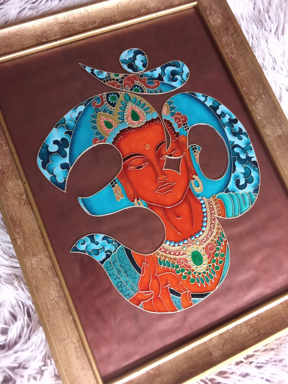Buddha - üvegfestésel készült kép