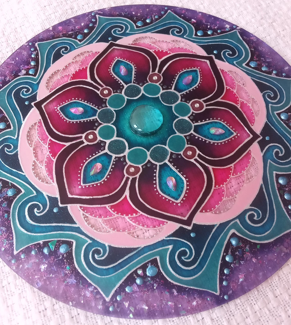 Egyedi mandala ablakdísz, fényfogó