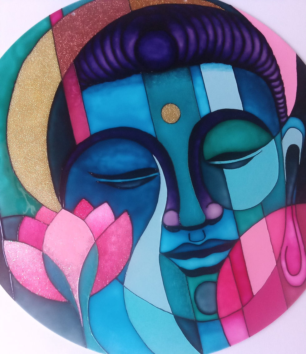 Absztrakt Buddha - falikép, ablakkép