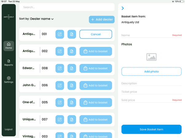 Antiquely basket flow