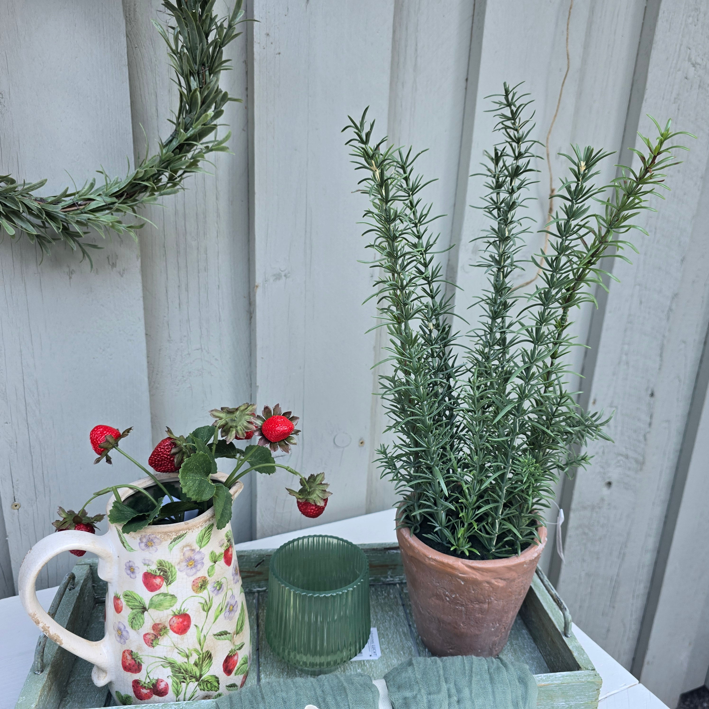 Holztablett groß im Shabby Landhausstil – grün | Massivholz | 45 cm