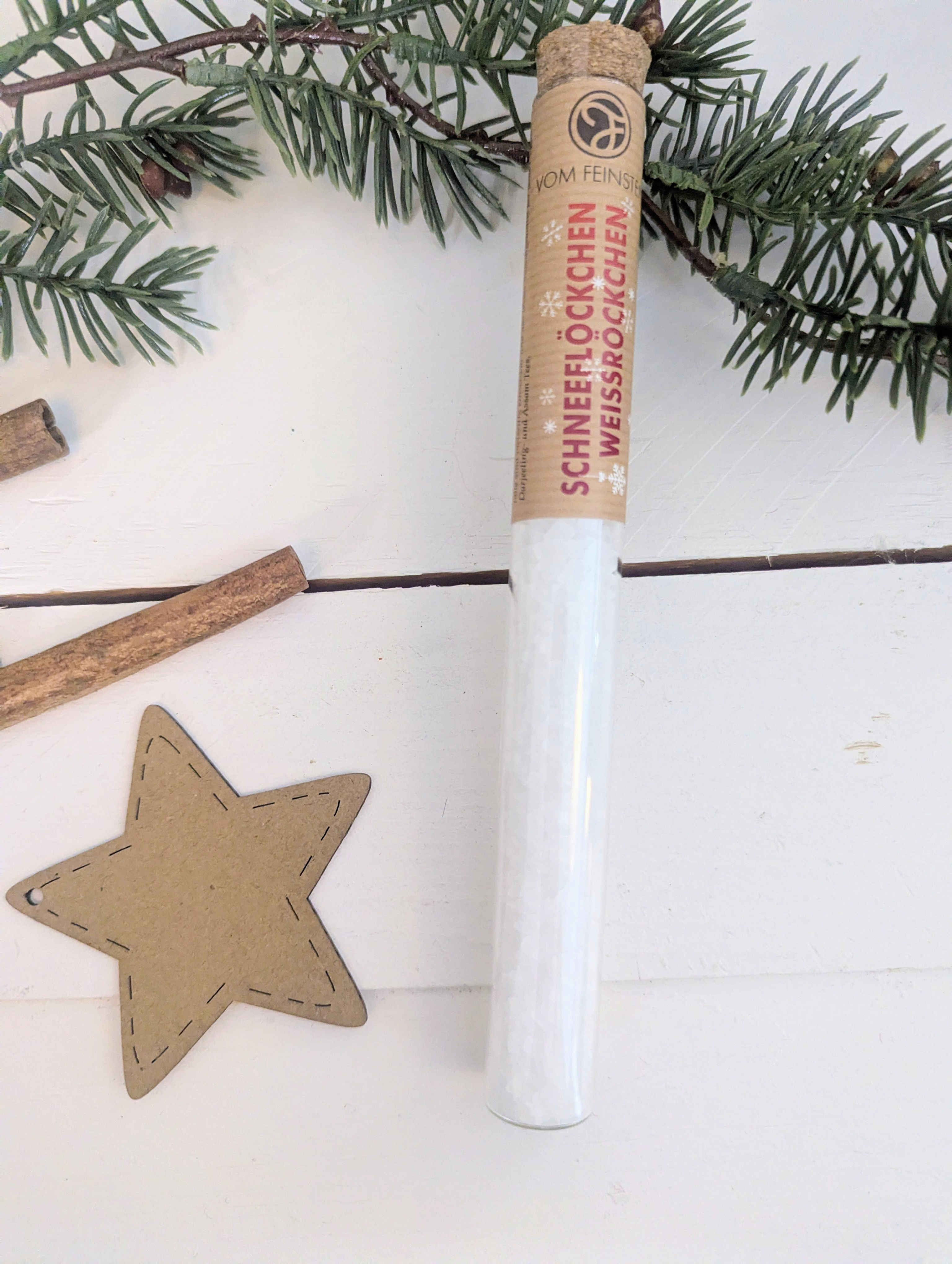 Kandiszucker "Schneeflöckchen - Weißröckchen" Vom Feinsten - 30g im Reagenzglas