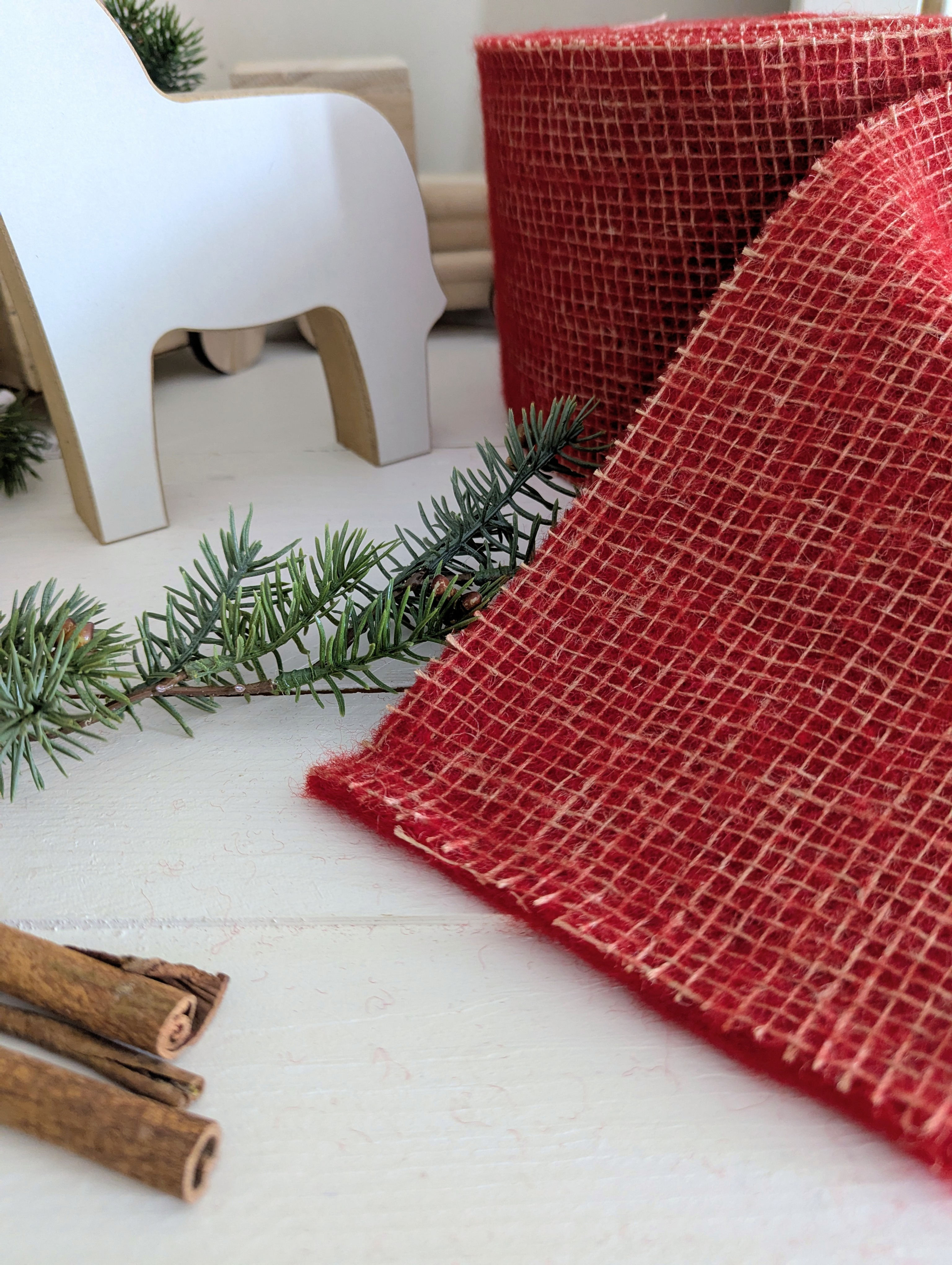 Filzband/Topfband mit Jutegitter "Weihnachtsrot" von Lehner STYLIT