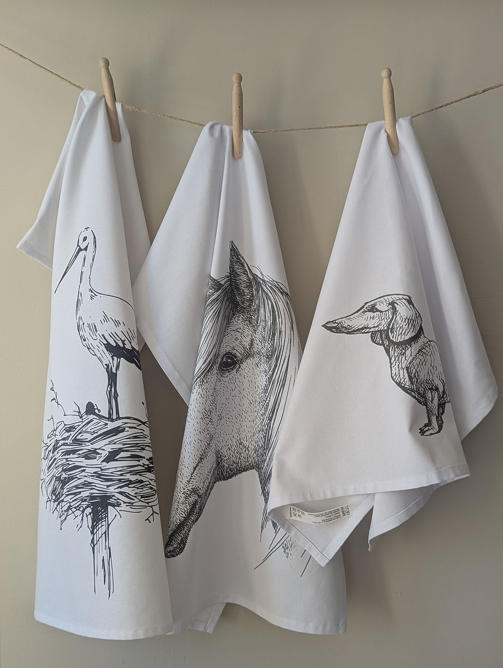 Miniaturbild: Geschirrtuch Dackel "Knut" - 100 % Leinen 