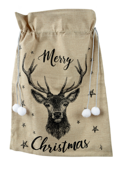 Miniaturbild: Großer Geschenksack aus Jute „Merry Christmas“ – 50 × 70 cm