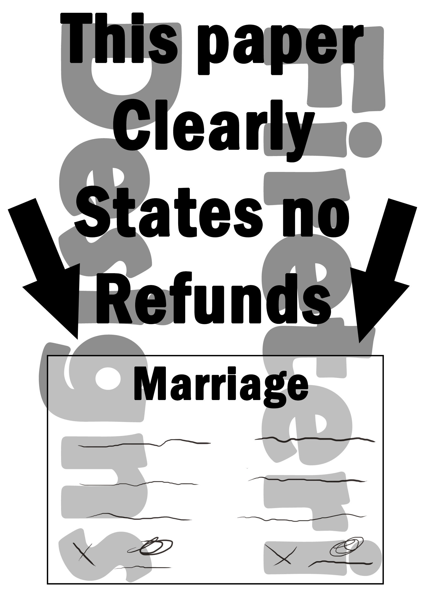 No refund marriage card