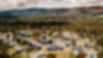 Aerial view of the guest cabins and rooms at Kangaroo Valley Bush Retreat