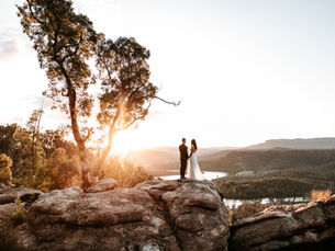 Wedding portrait photo from the iconic lookout at Kagaroo Valley Bush Retreat