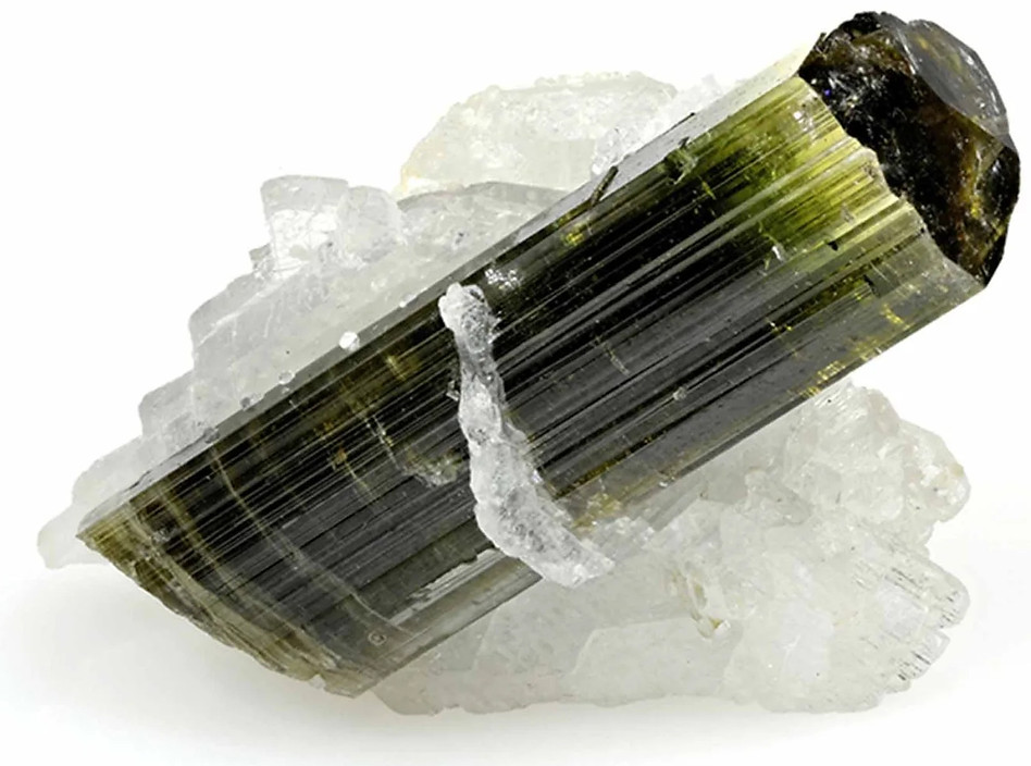 Deep+Green+Tourmaline+with+some+quartz+matrix+found+in+Skardu,+Pakistan+-+Photograph+by+Bj