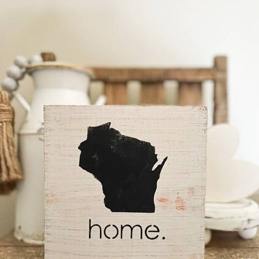 Wisconsin Wood Sign 5.5"x5.5