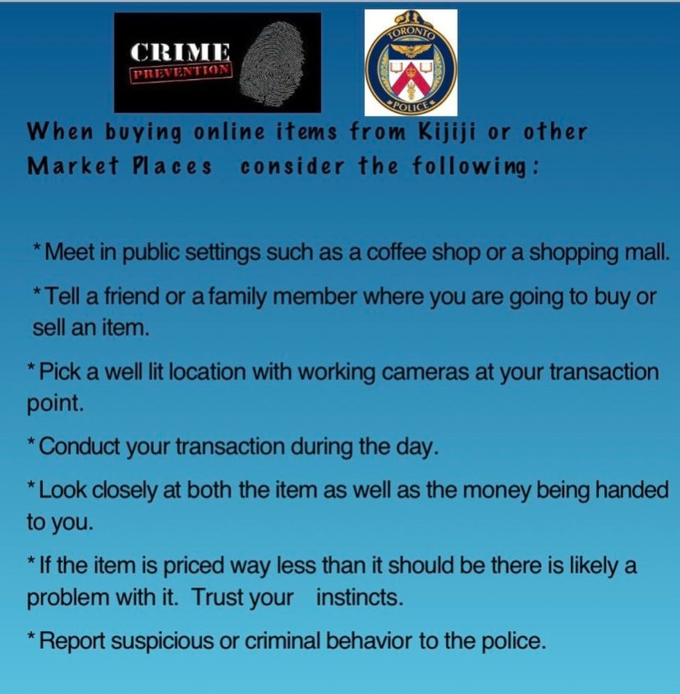Tips When Buying Online Items From Kijiji or other Market Places