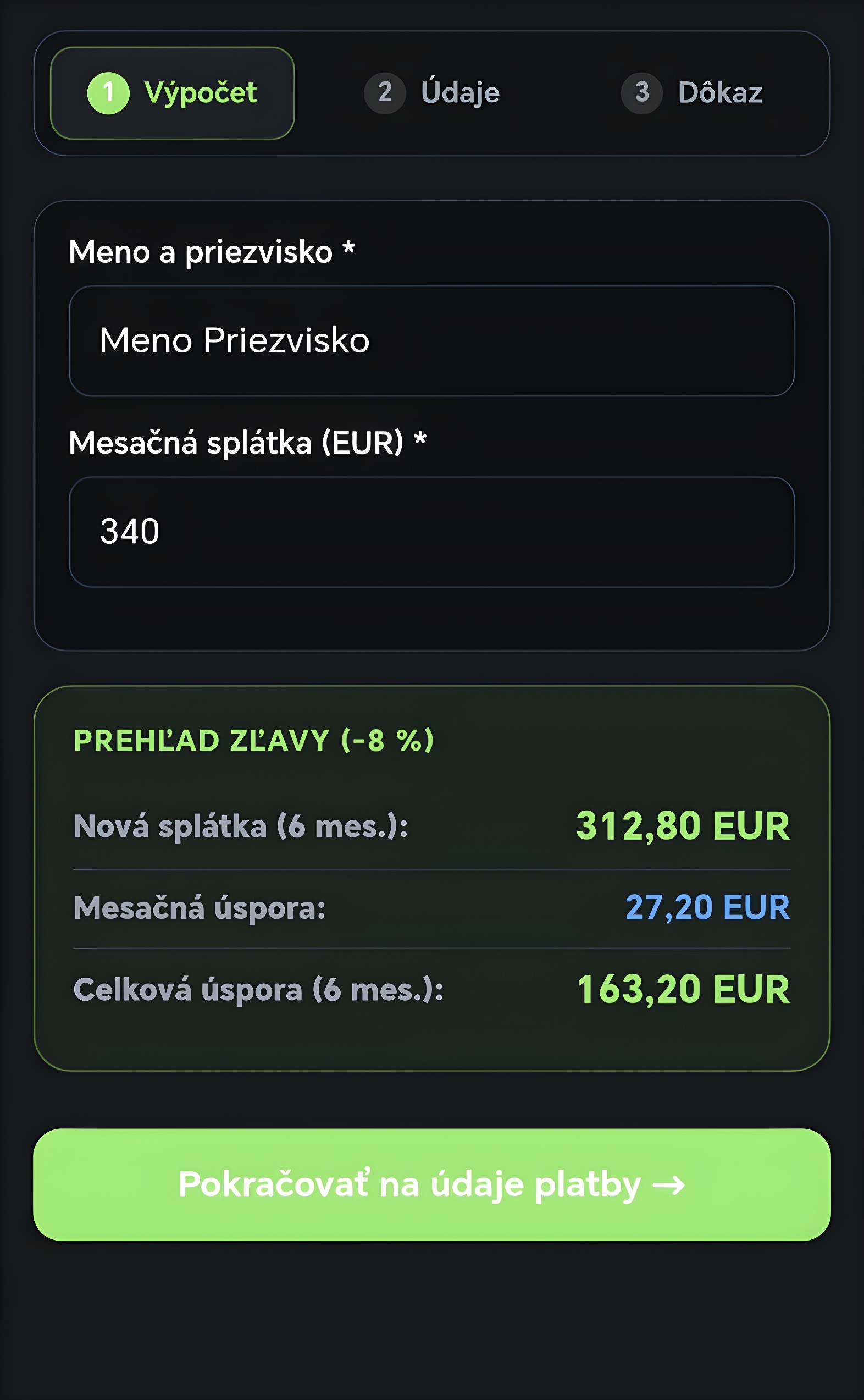 Obrazovka návodu