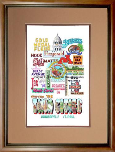 Minneapolis-St. Paul Panoply, framed
