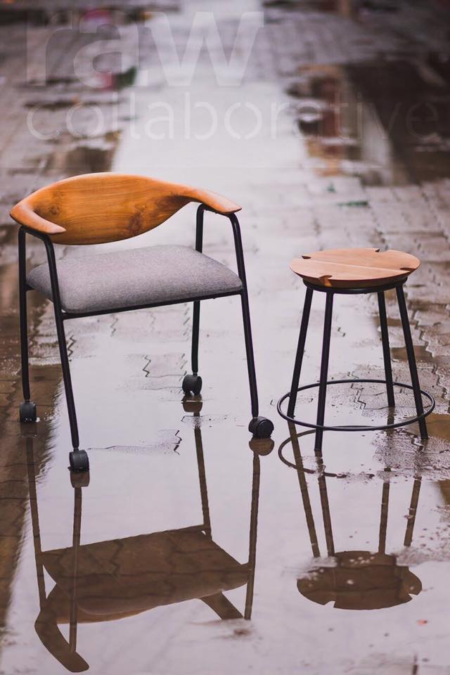 a chair and stool furniture combo designed by andblack design studio