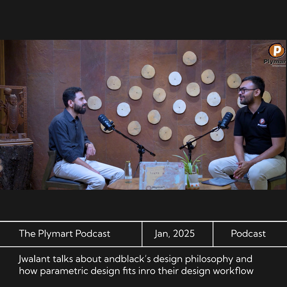 Cover photo of jwalant on the plymart podcast talking about parametric design