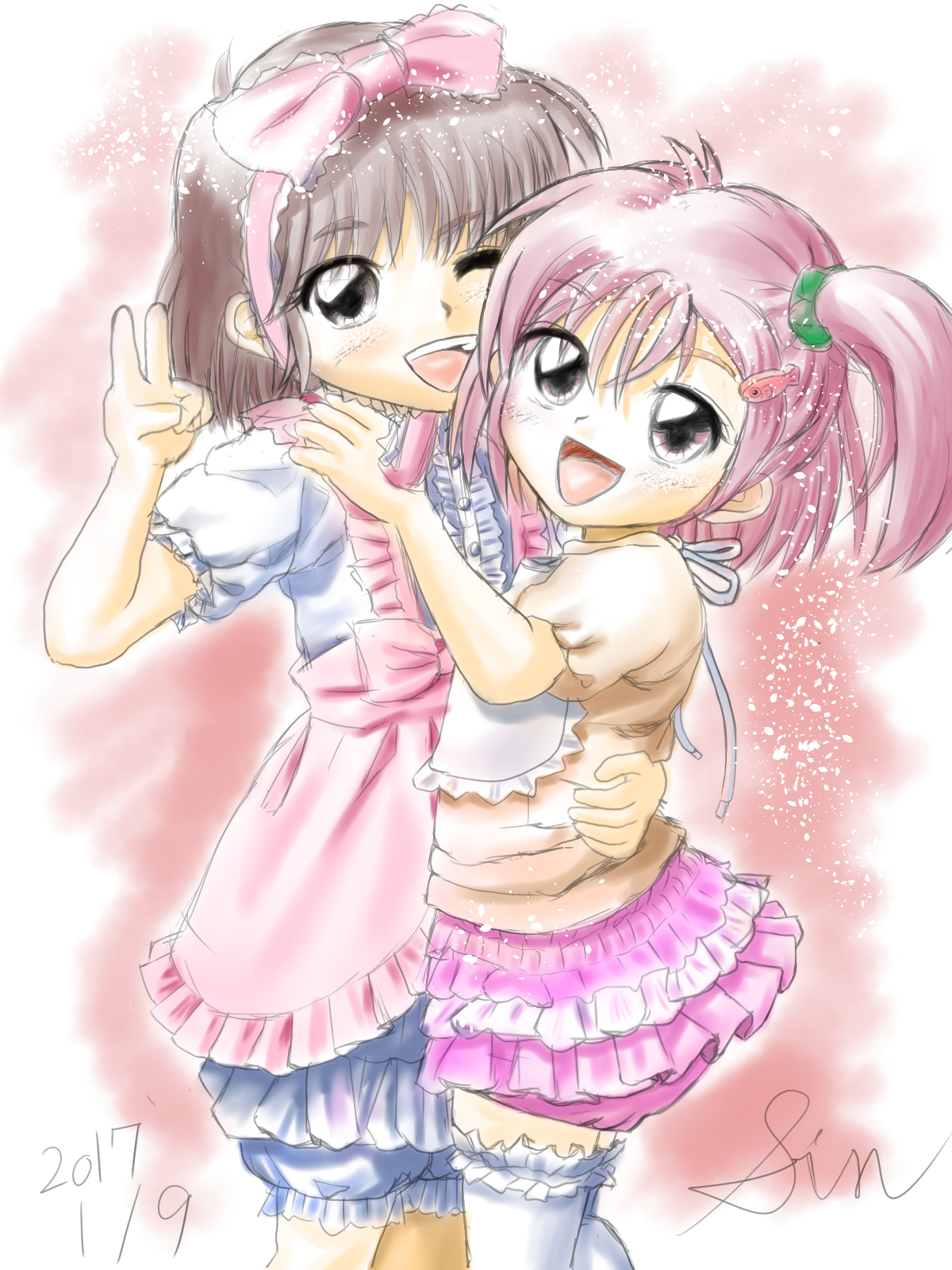 仲良し姉妹?