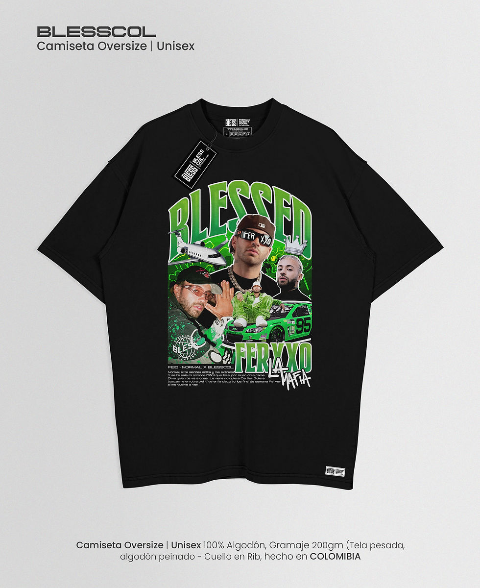 camiseta oversize blesscol feid ferxxo