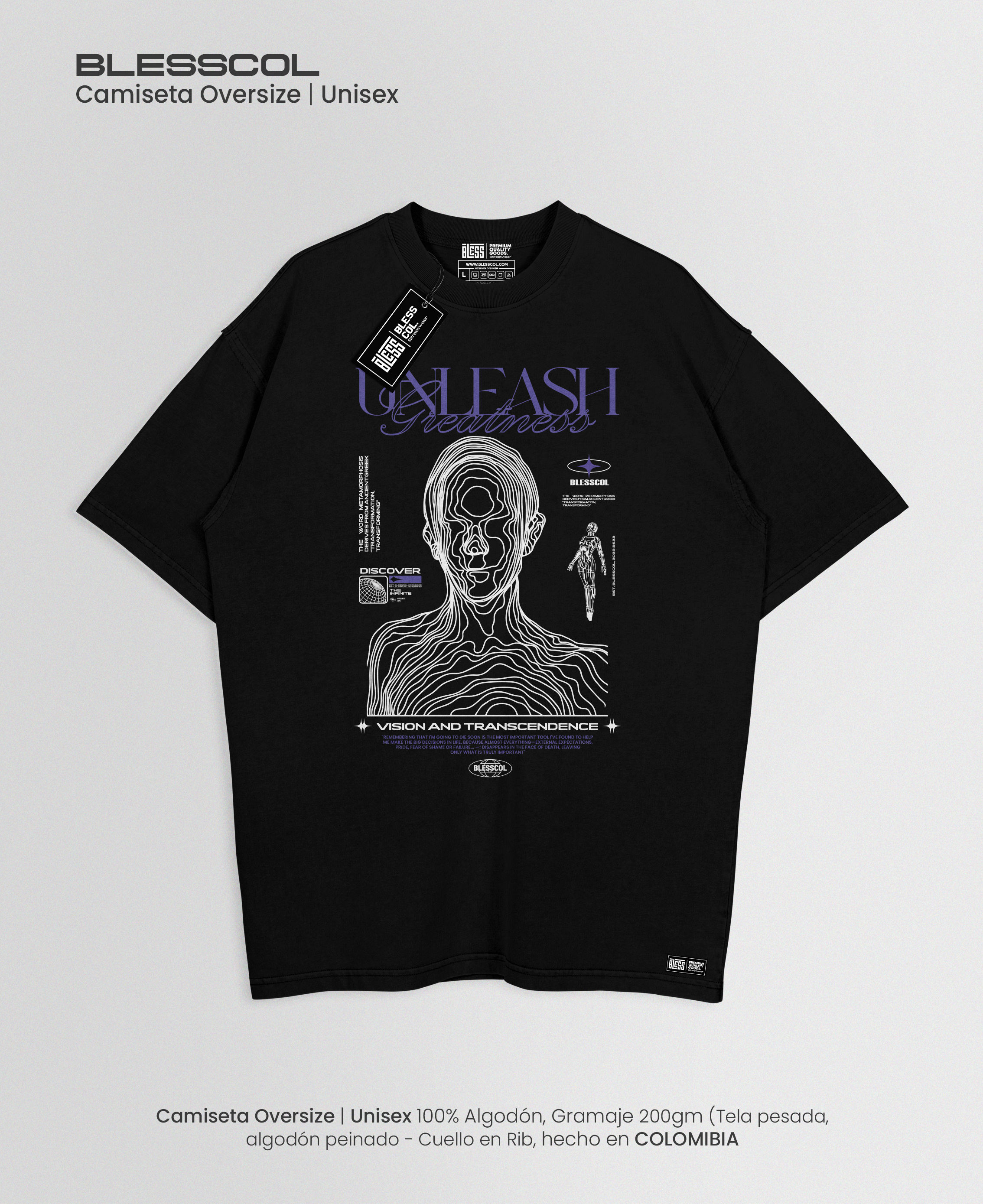 BLESSCOL |  CAMISETA OVERSIZE UNLEASH BSCL