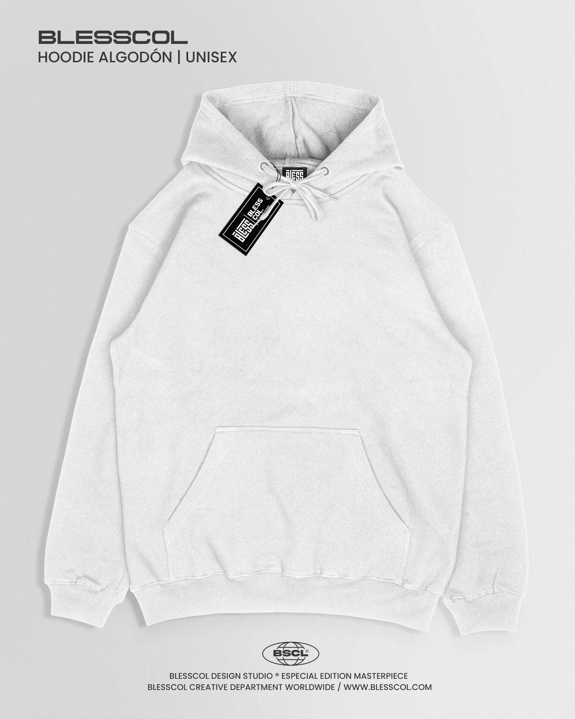 BLESSCOL | HOODIE BASICO COLOR BLANCO
