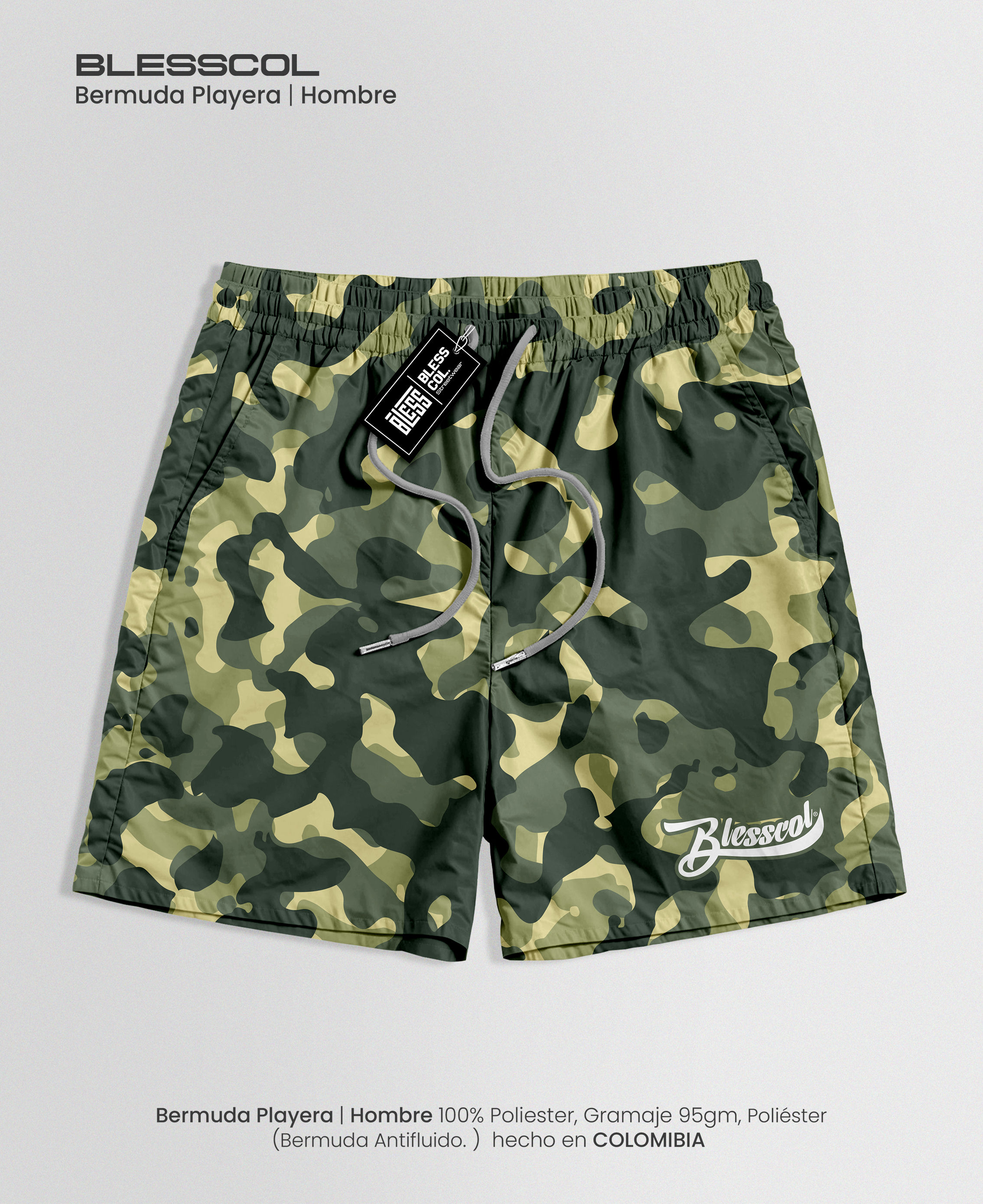 BLESSCOL | BERMUDA PLAYERA MILITARY BS
