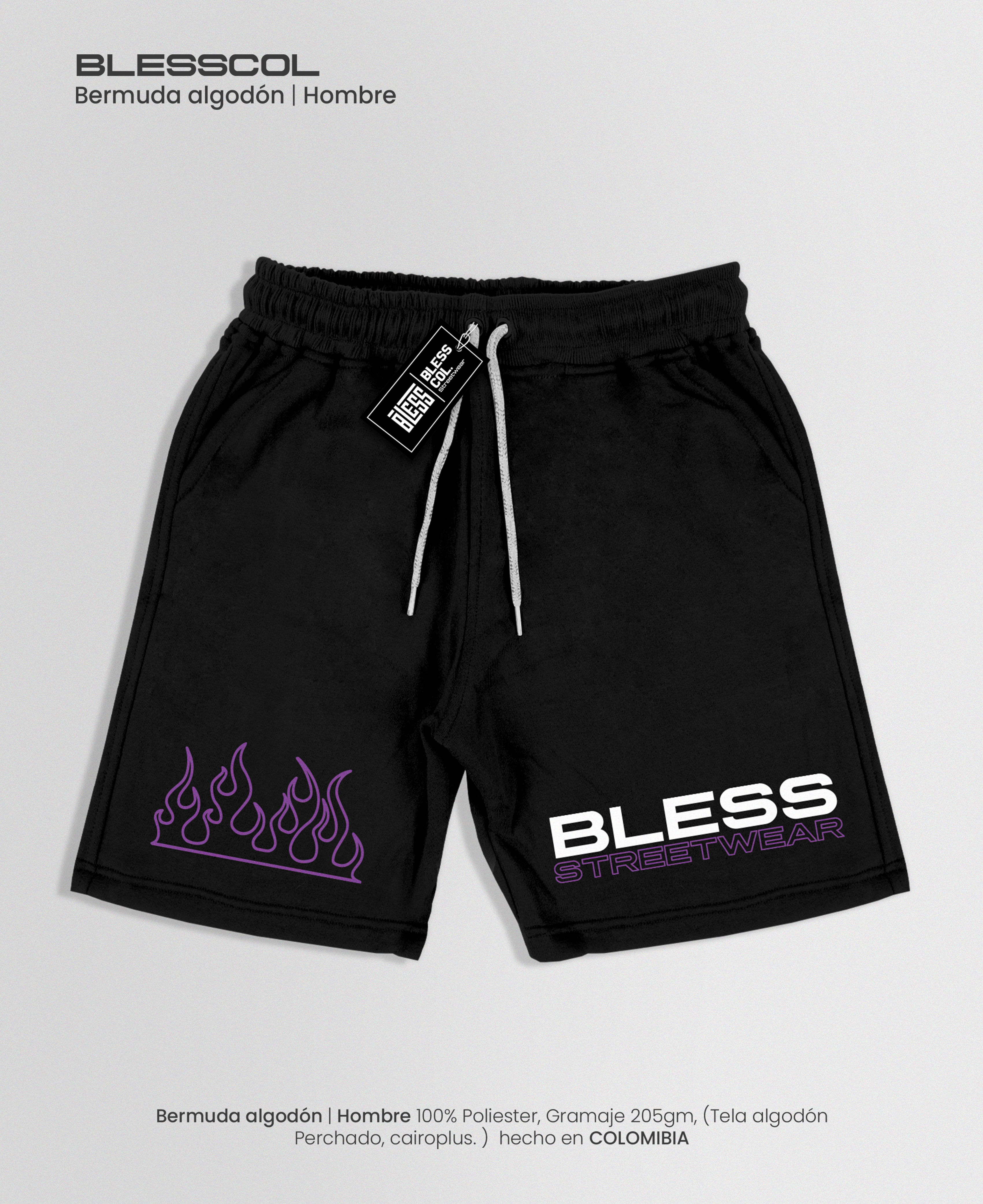 bermuda algodón ibless streetwear blesscol
