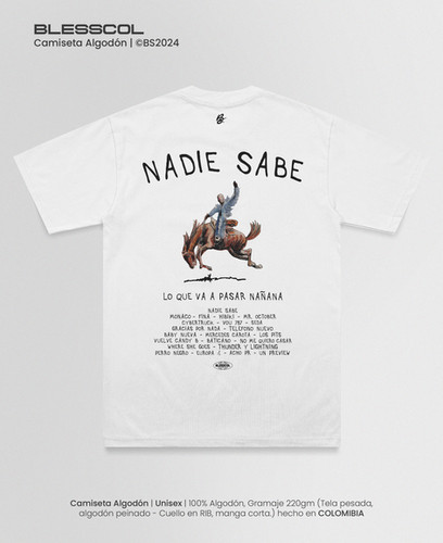 BLESSCOL CAMISETA NADIE SABE BAD BUNNY Blesscol