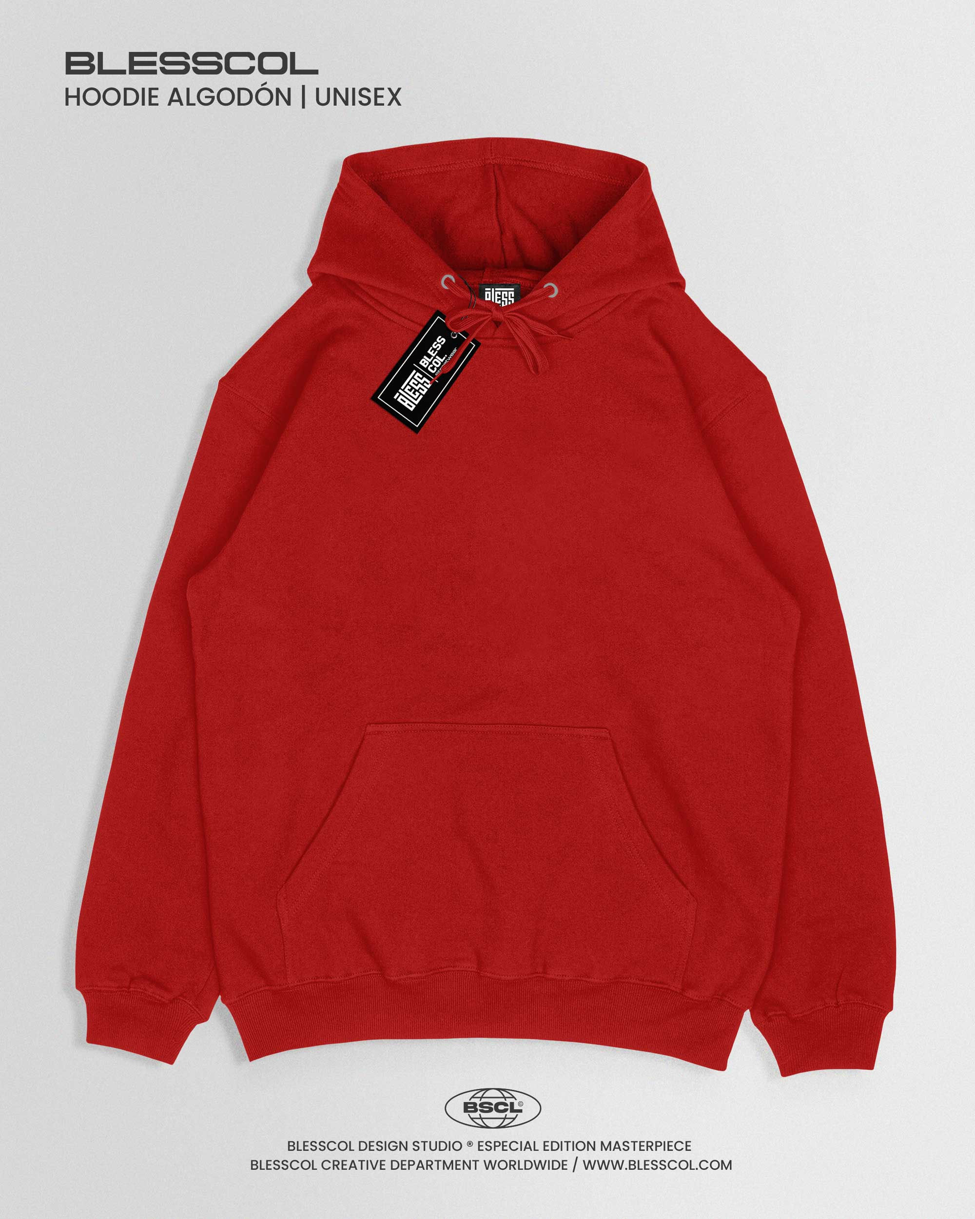 BLESSCOL | HOODIE BASICO COLOR ROJO