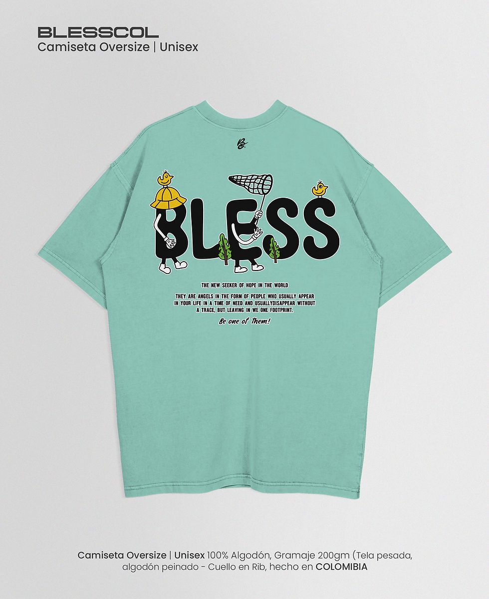 Miniatura: camiseta oversize blesscol bless world